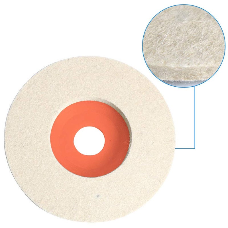 FPPO 4.5" x 7/8" Inch Wool Felt Disc Polishing Buffing Wheel Pad (4.5 inch 7pcs) - Image 3